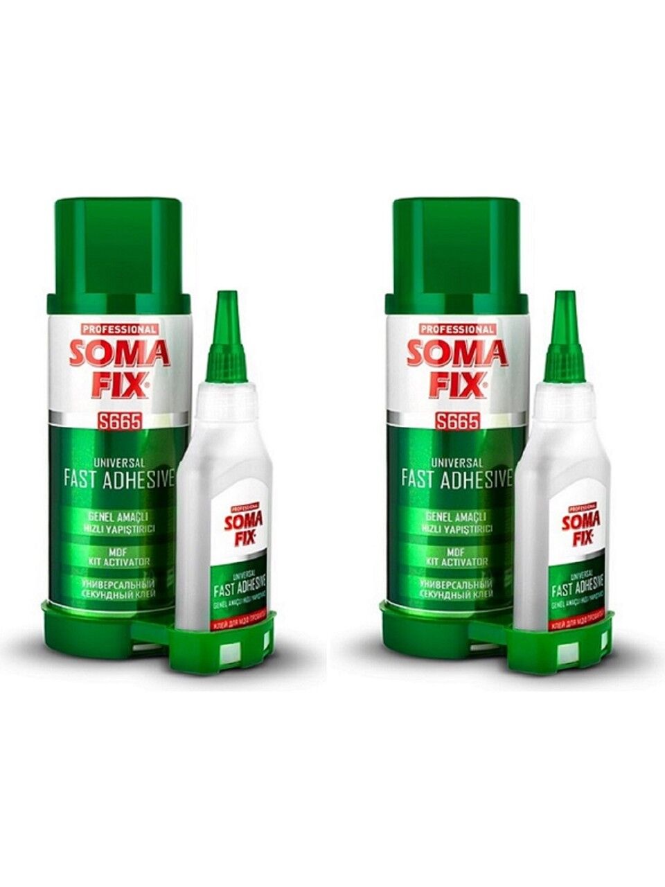 Somafix 2 Adet Somafix 400+100 ml Hızlı Yapıştırıcı Çift Komponentli Mdf Kit Şok Yapıştırıcı