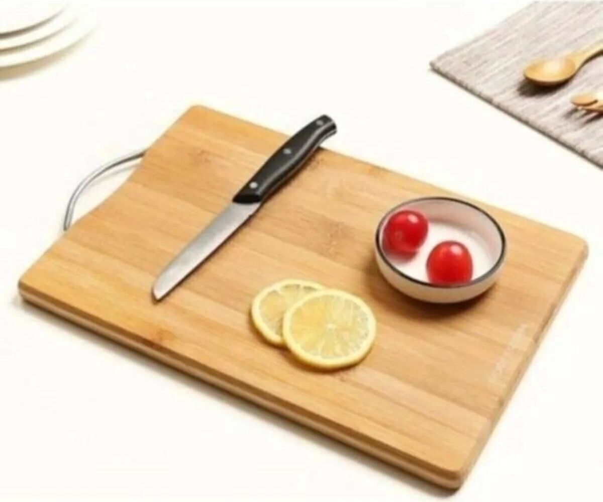 Fege Store Bambu Metal Saplı Ekmek Kesme Tahtası